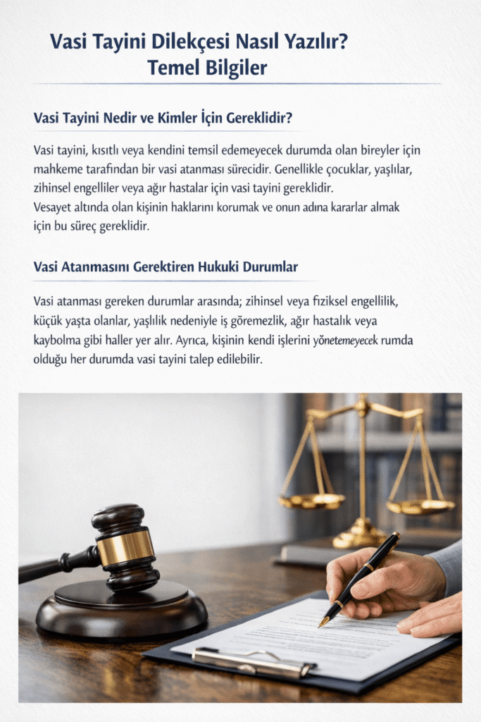 bursa boşanma avukatı Vasi Tayini Dilekçesi Hazırlama