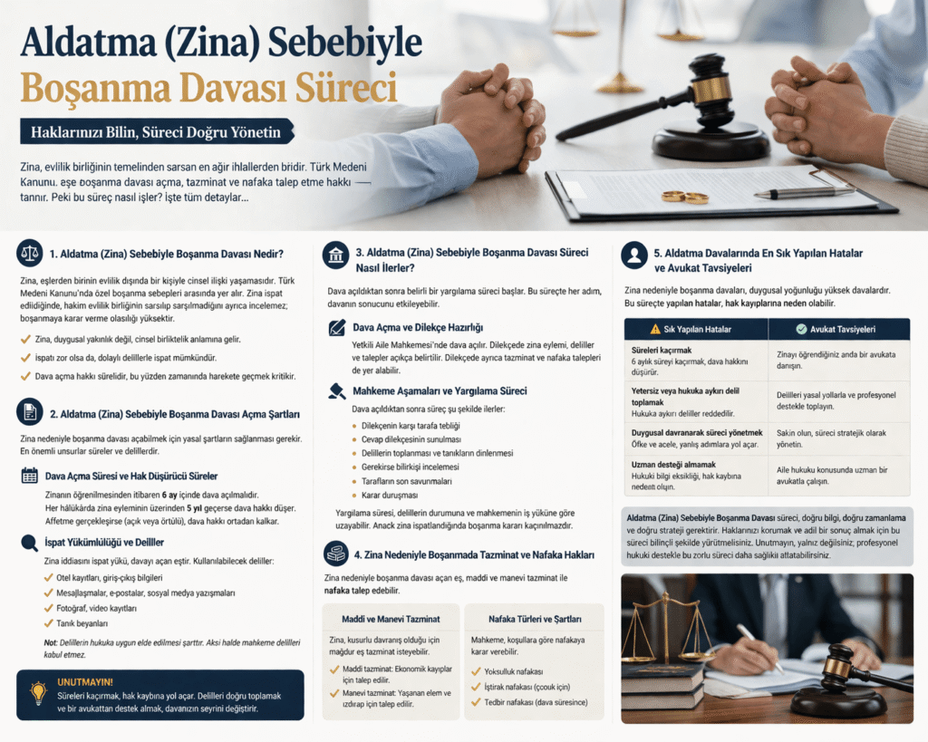 bursa boşanma avukatı Aldatma (Zina) Sebebiyle Boşanma Davası Nasıl Açılır?